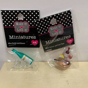 Make It Love It Miniatures Doll House Accessories Wine Cheese Fruit Tray NWT